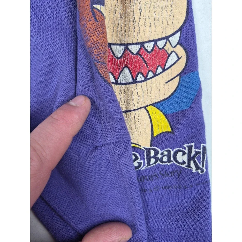 Vintage we're back a dinosaur's story kids shirt Pants‎ Outfit Size 7 90s FLAWS - Picture 5 of 16